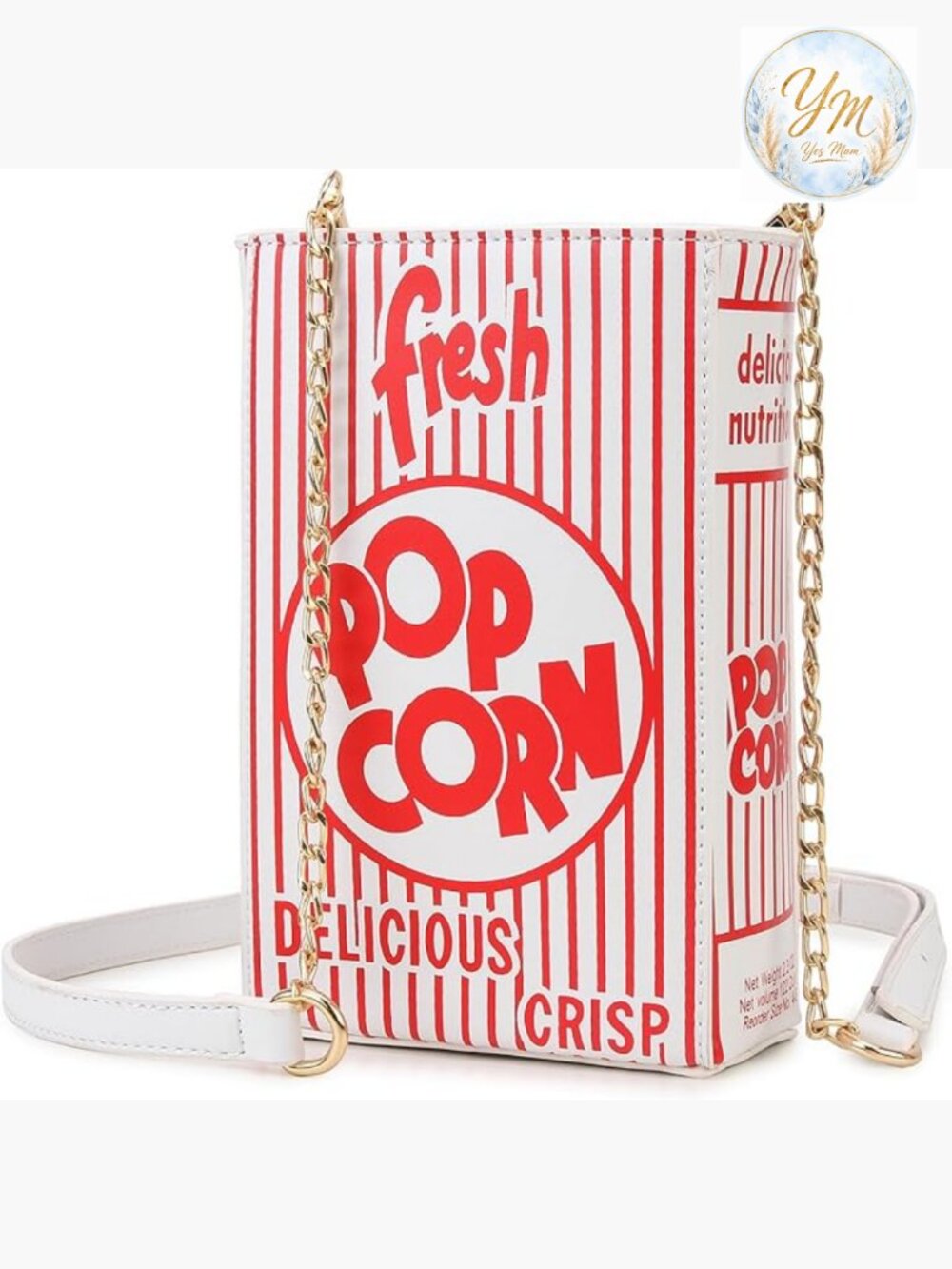 Popcorn Box Crossbody Bag Clutch Purse Shoulder Handbag Novelty Fun Shape
